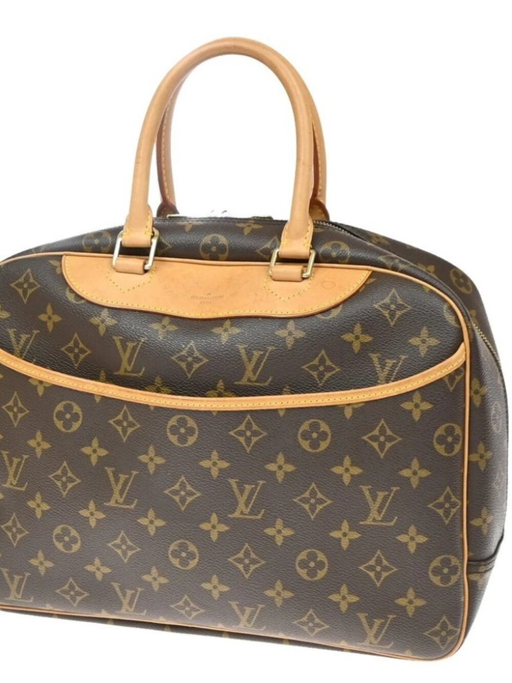 LOUIS VUITTON LV Logo Deauville Hand Bag Monogram Leather Brown M47270 72KD188